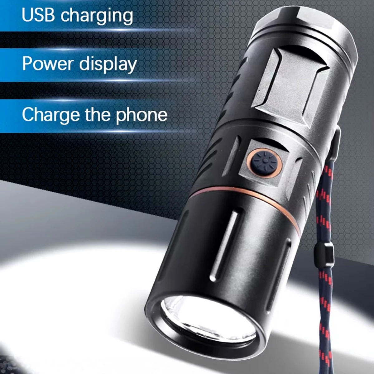 High Power Torch Light with Power Bank
